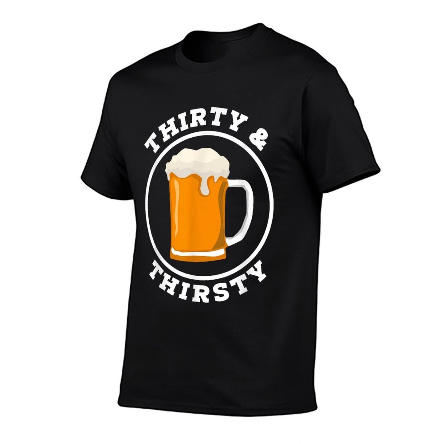 Funny 30th Birthday I 1990 Thirty And Thirsty I Beer  Wrinkle-resistant T-Shirt