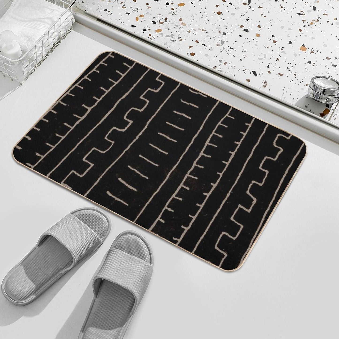 Simple African Mud Cloth  Rapid-Drying Bath Mat