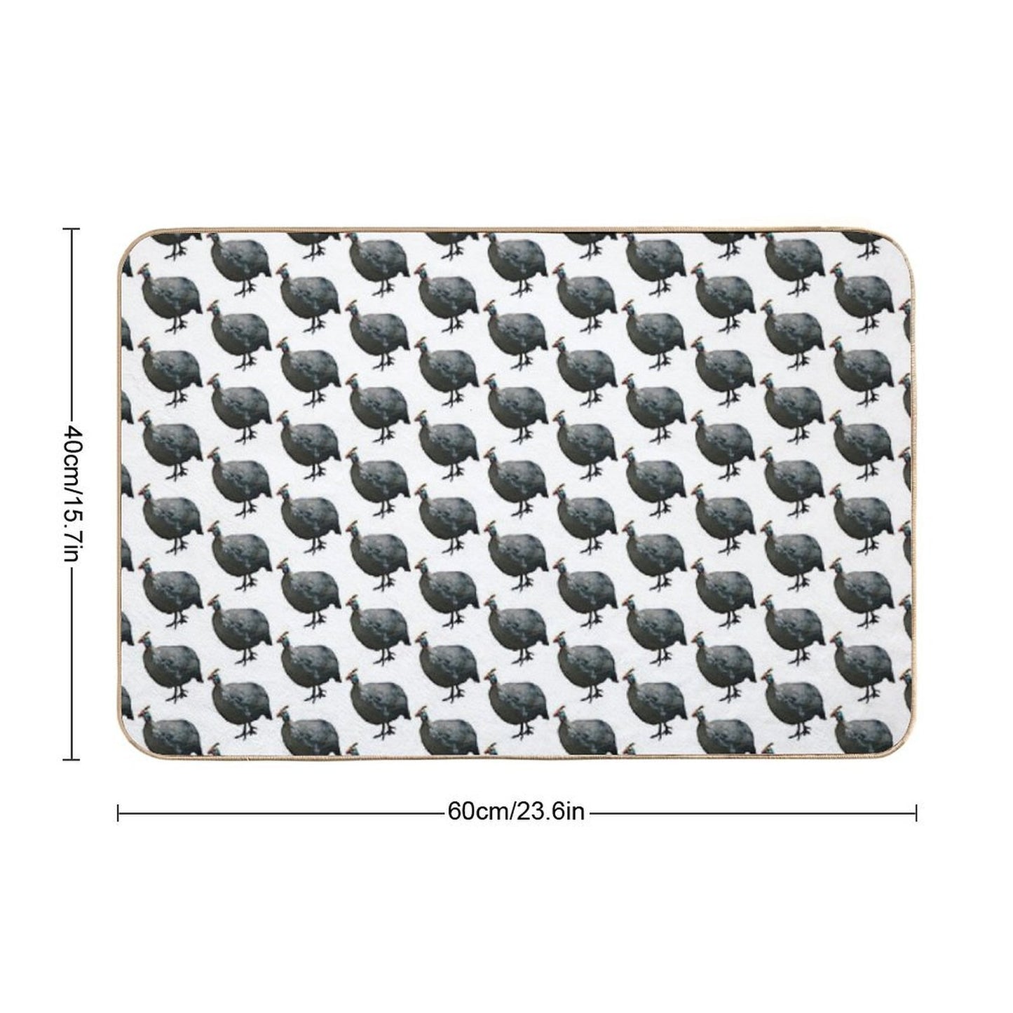 Helmeted Guinea Fowl  Long-Lasting Bath Mat