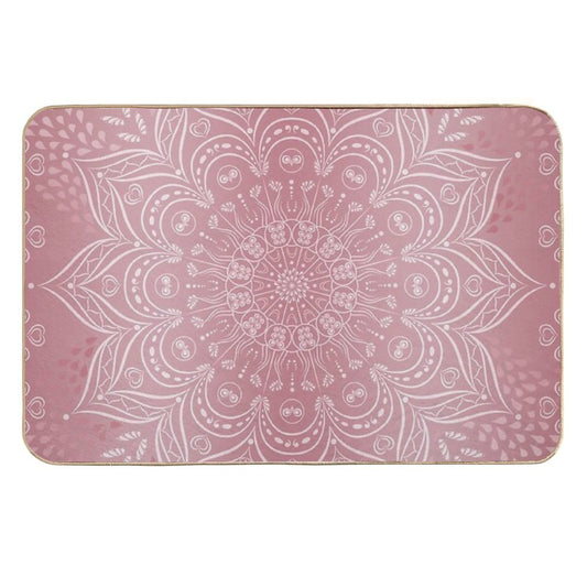 Boho Rose Gold Mandala  Non-Slip Bath Mat