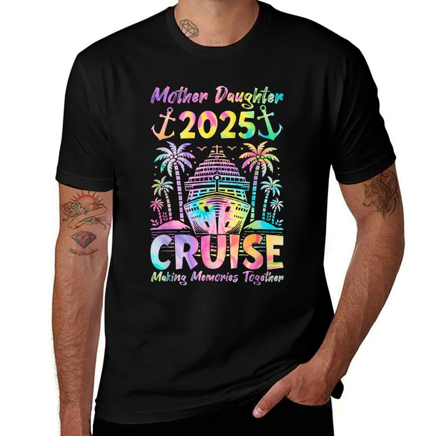 Cruise Mother Daughter Trip 2025 Funny Mom Daughter Vacation  Easy-care T-Shirt