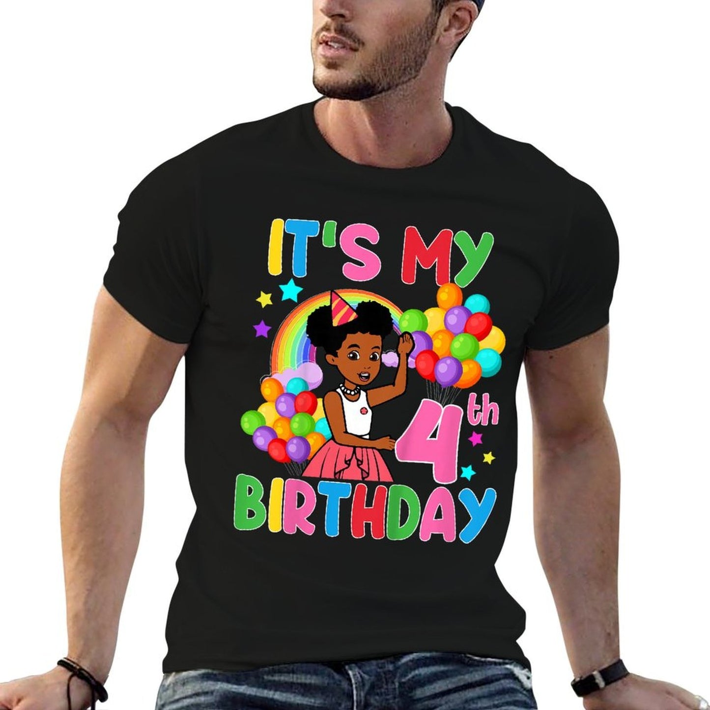 Kids It's My 4th Birthday Gracie's Corner Four Years Old  Trendy Pattern T-Shirt