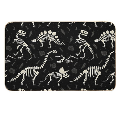 Dinosaur Fossils in Black  High-Traffic Bath Mat