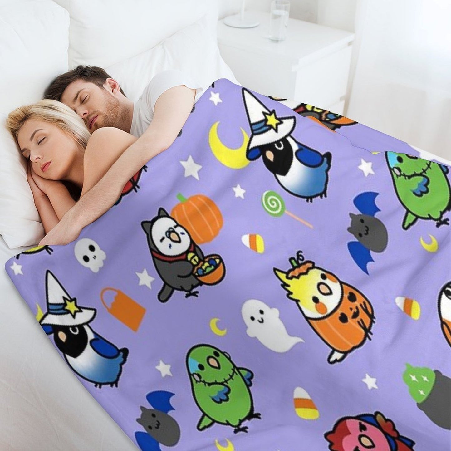 Chubby Bird Halloween Adventures V2 Versatility Throw Blanket