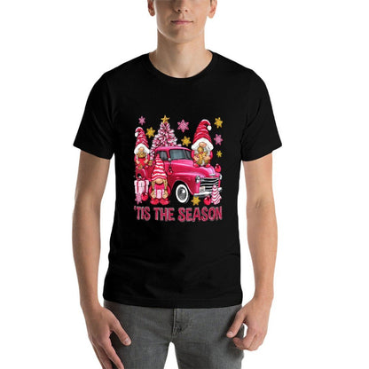 Tis The Season Pink Christmas Gnomes Pink Truck Xmas Holiday  Soft T-Shirt