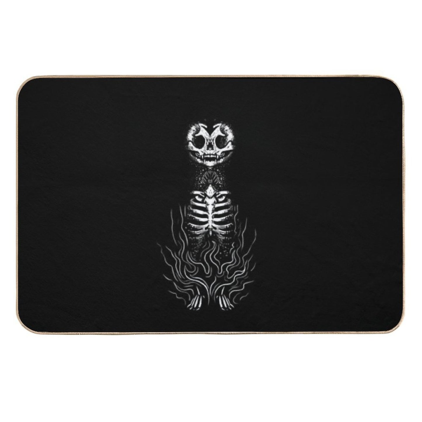 Gothic Black Cat  Easy To Clean Bath Mat