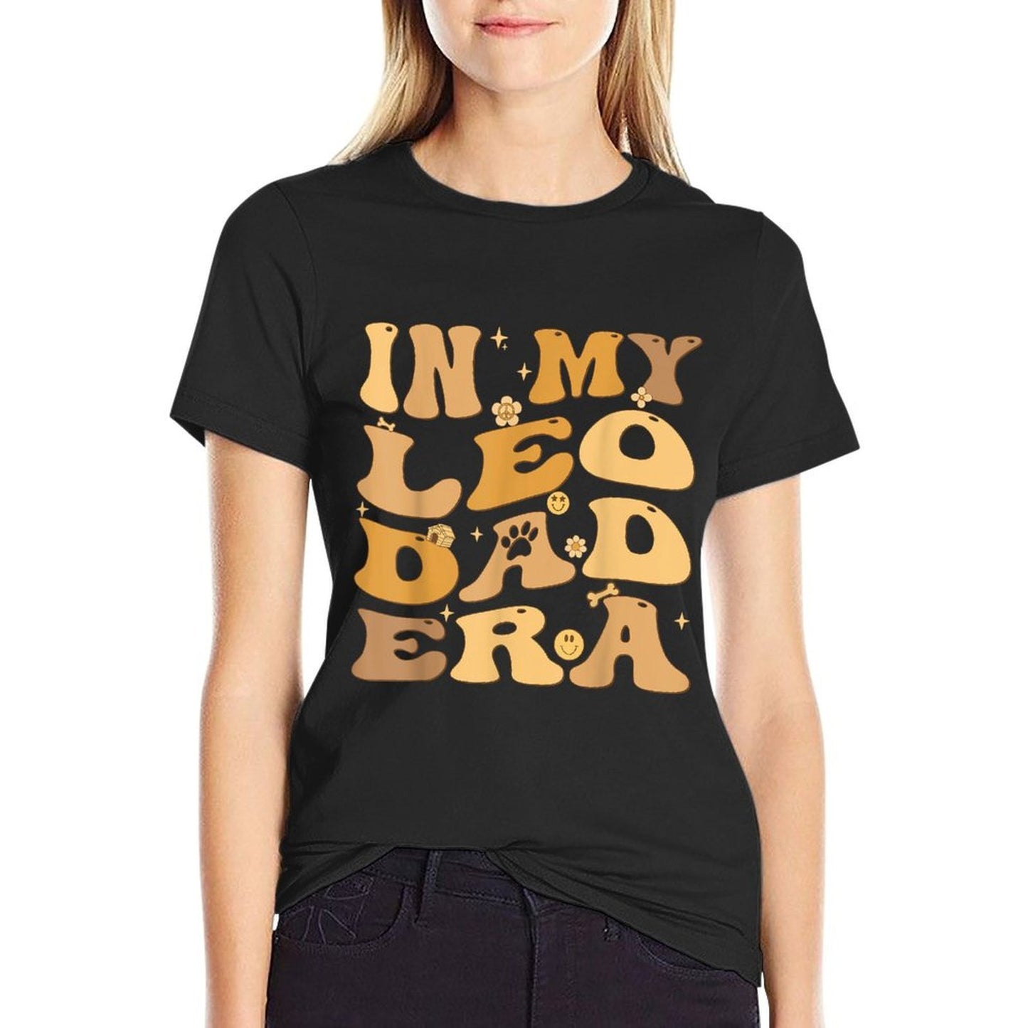 In My Leo Dad Era Groovy Leonberger Dog Owner  Wrinkle-resistant T-Shirt