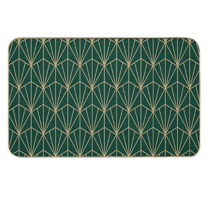 Art Deco in Green And Gold  Rapid-Drying Bath Mat