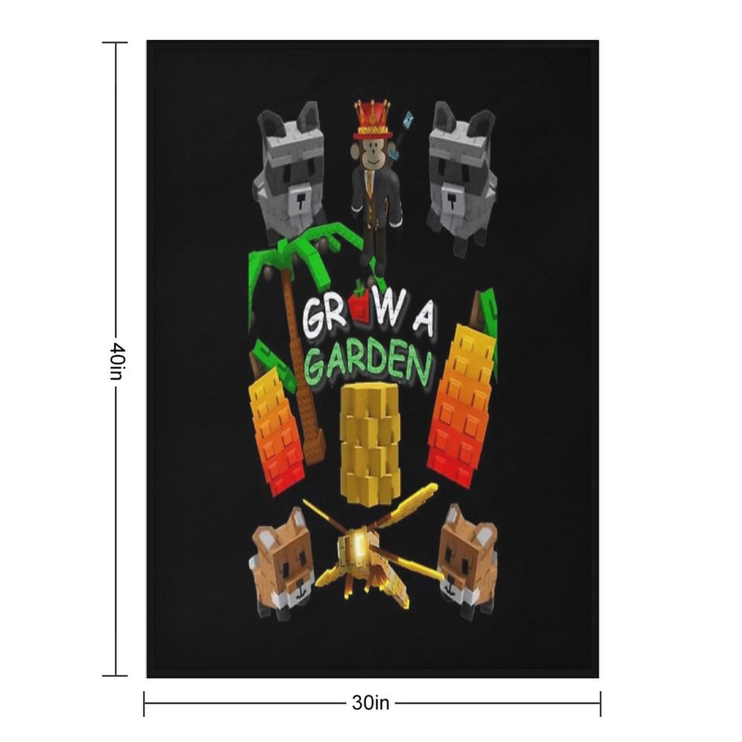 Grow A Garden Game Merch Plush Throw Blanket