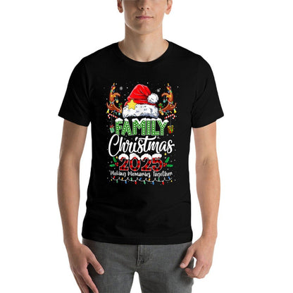 Family Christmas 2025 Funny Red Santa Hat Family Matching  Tagless Design T-Shirt