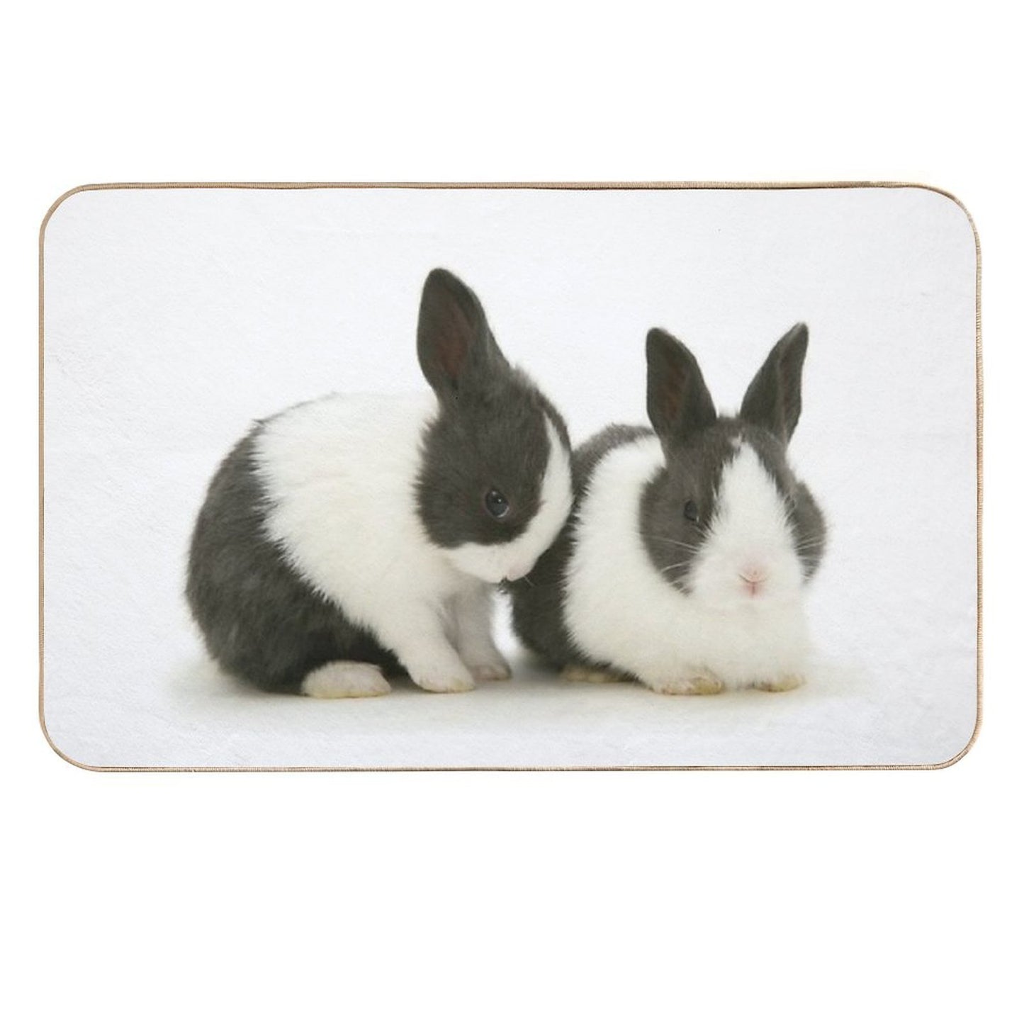Baby Blue Dutch Rabbits  Fade-Resistant Bath Mat