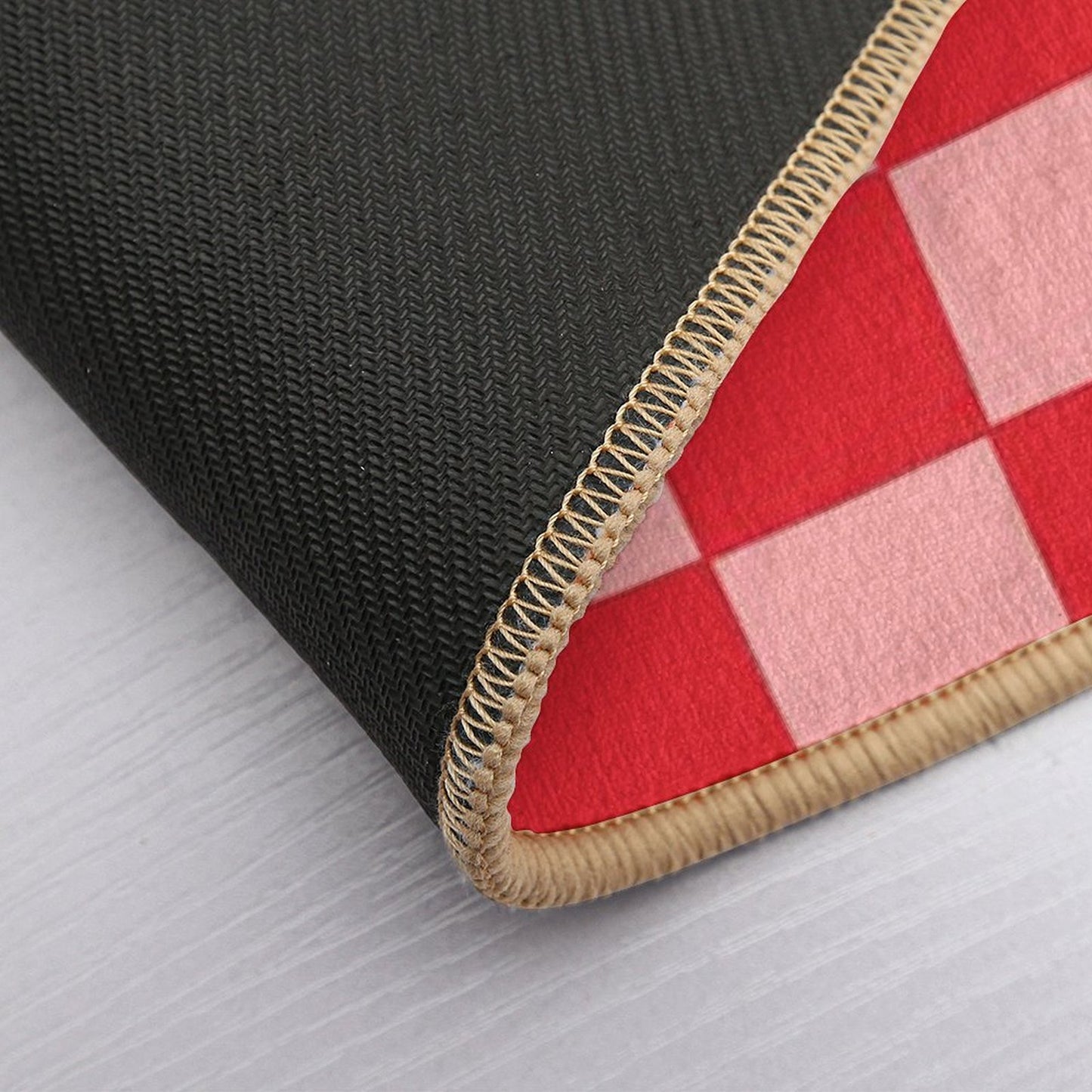 Hand Drawn Checkerboard Pattern (redpink)  Pet-Safe Bath Mat