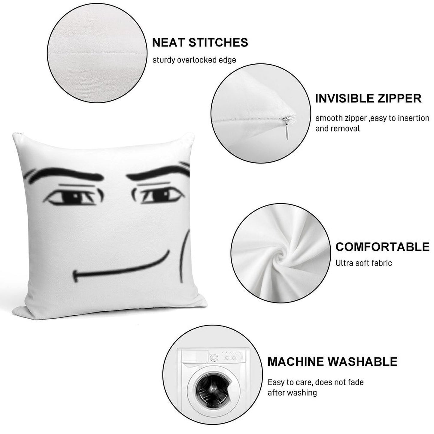 The Man Face Soft Decorative Cover Throw Pillow