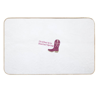 Id Rather Be in Chestnut Springs Cowboy Boot  Toxin-Free Bath Mat