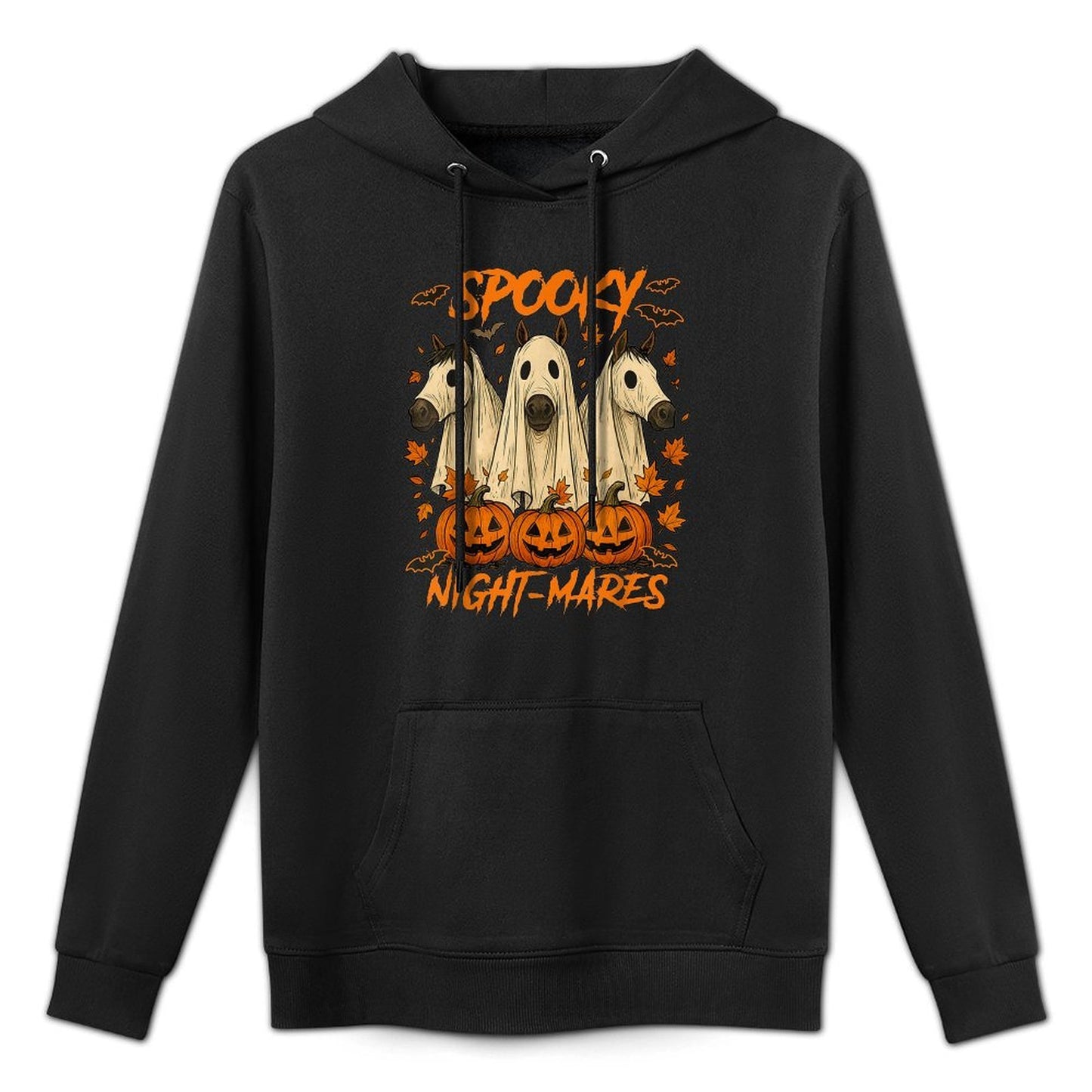 Halloween Vibes Horse Lover Boo Ghost Spooky Night-mares Unisex Design Hoodie
