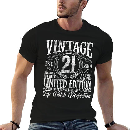 Vintage 2001 Limited Edition 2001 21 Years Old 21st Birthday  Affordable Price T-Shirt