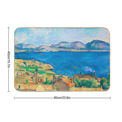 HD PAUL CEZANNE - The Bay of Marseille  Slip-Resistant Bath Mat