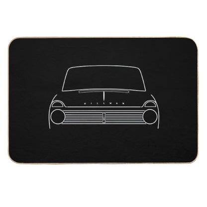 Hillman Super Minx Classic 1960s British Car White Outline Graphic  Repositionable Bath Mat