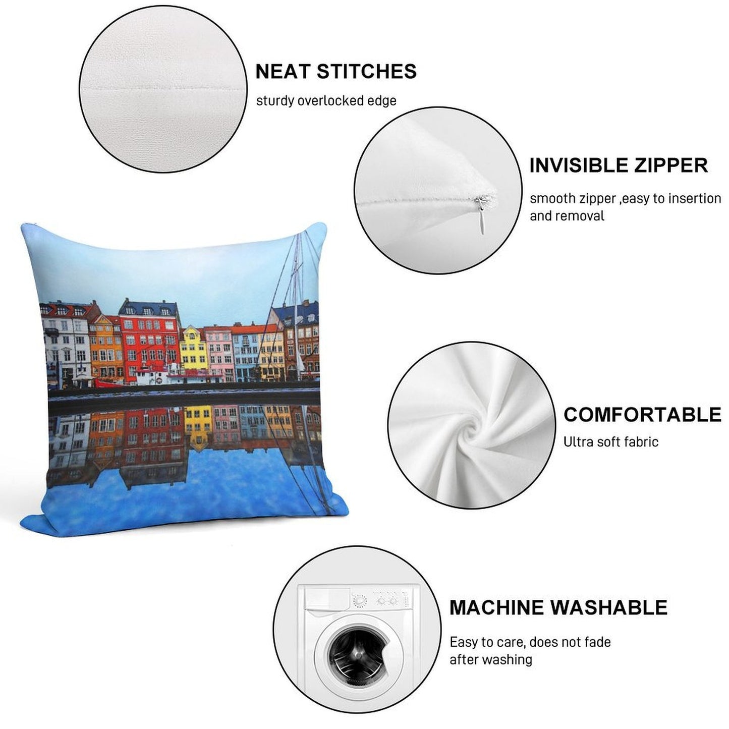 Copenhagen City Soft Gift Ready Throw Pillow