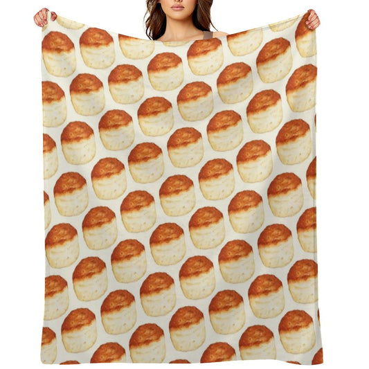 Biscuit Pattern - White Lightweight Throw Blanket