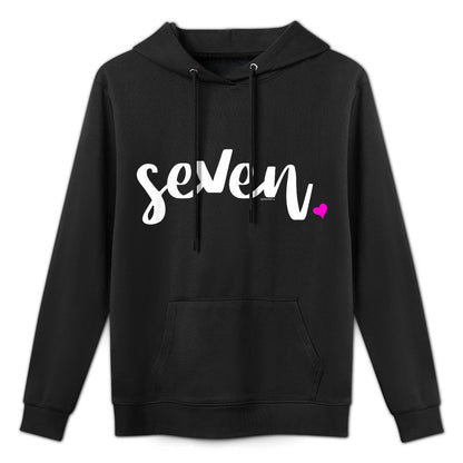7th Birthday Girl 7 Year  Age 7 Seven Party Idea Pink Casual Wear Hoodie
