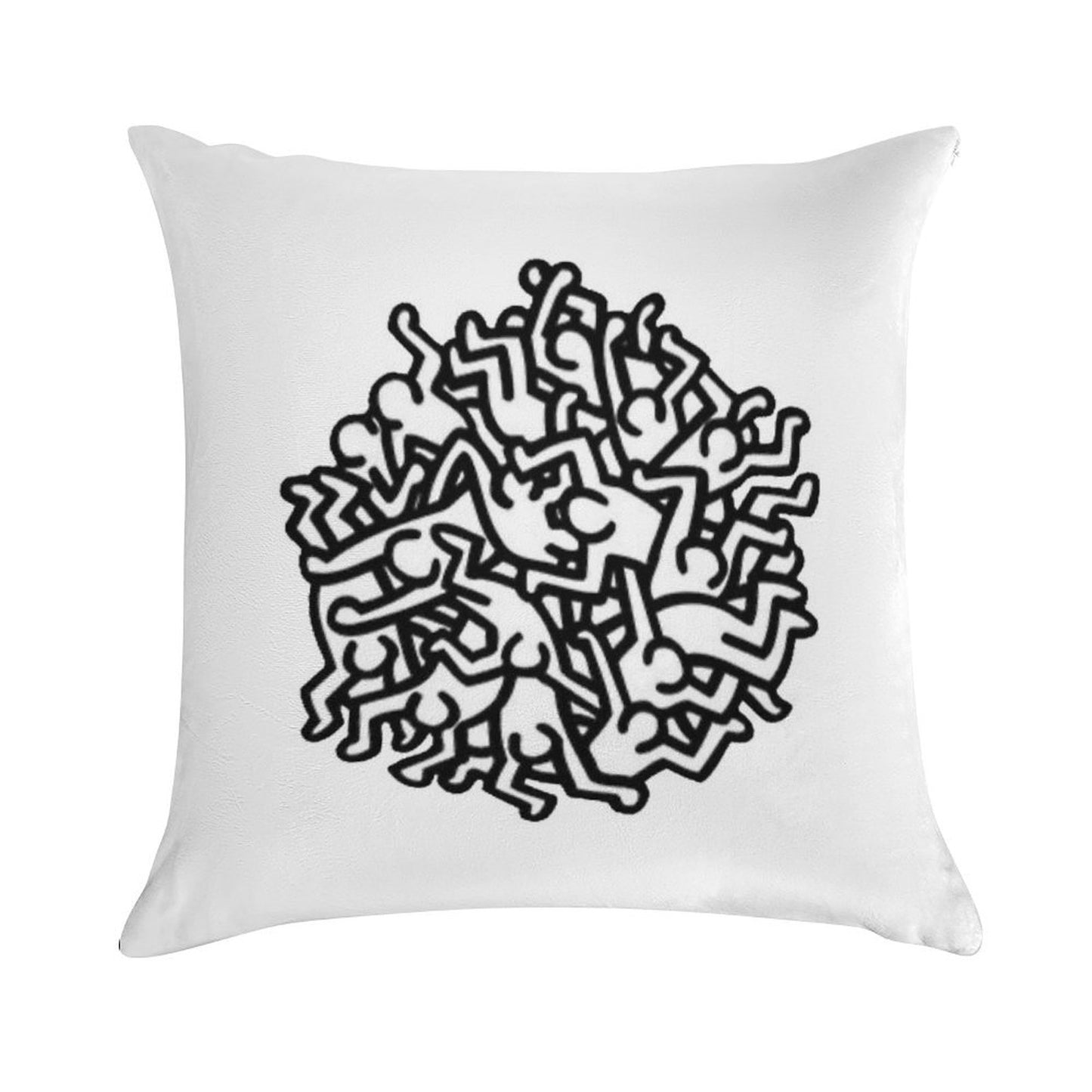 Haring Pop Art Soft Luxury Feel Throw Pillow