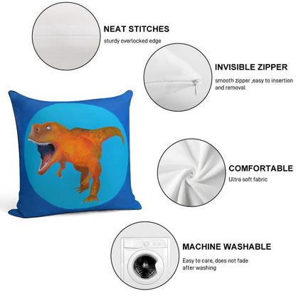 T-Rex Square Soft Luxury Feel Throw Pillow