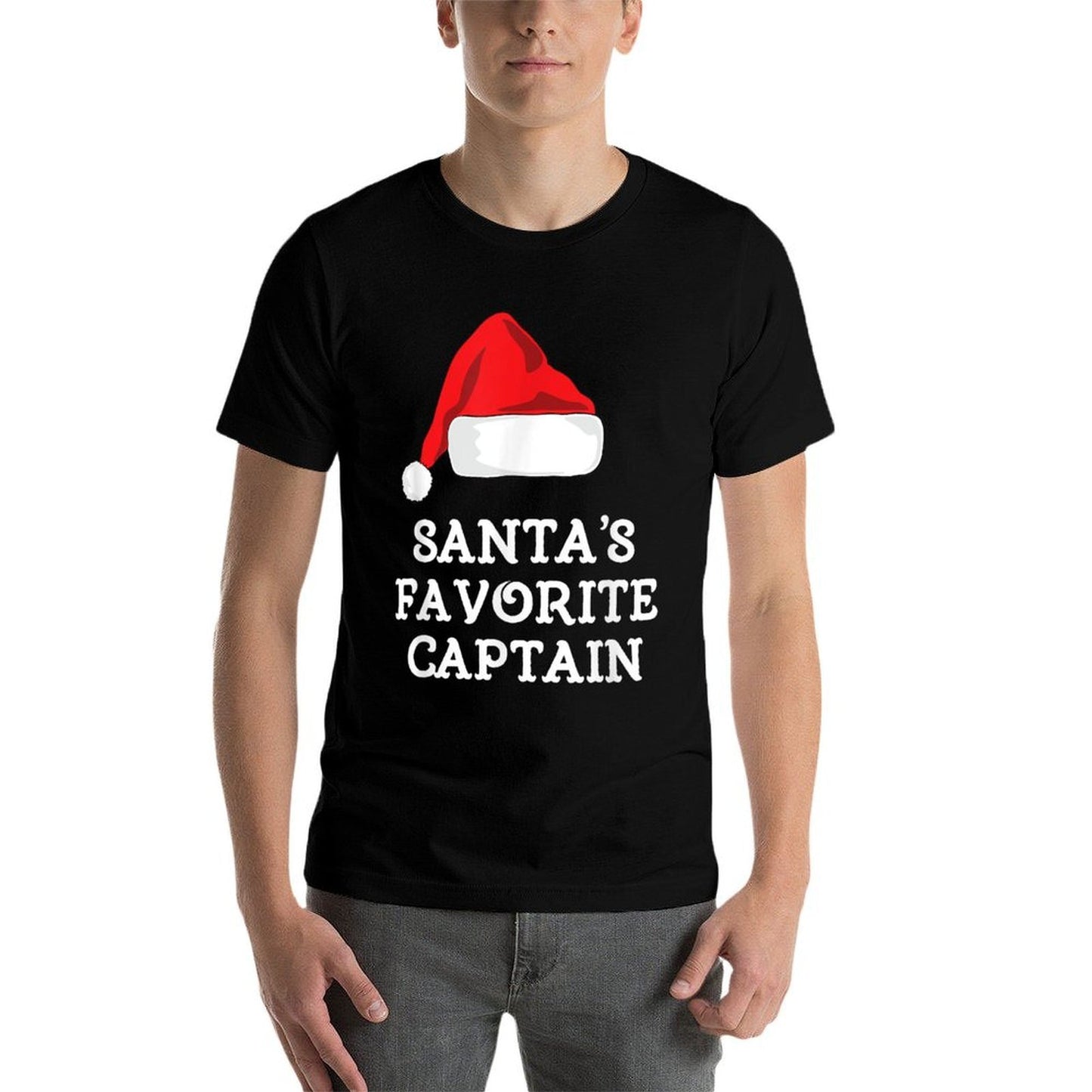 Santas Favorite Captain Xmas Christmas Boat Boating Sailing  Trendy Pattern T-Shirt
