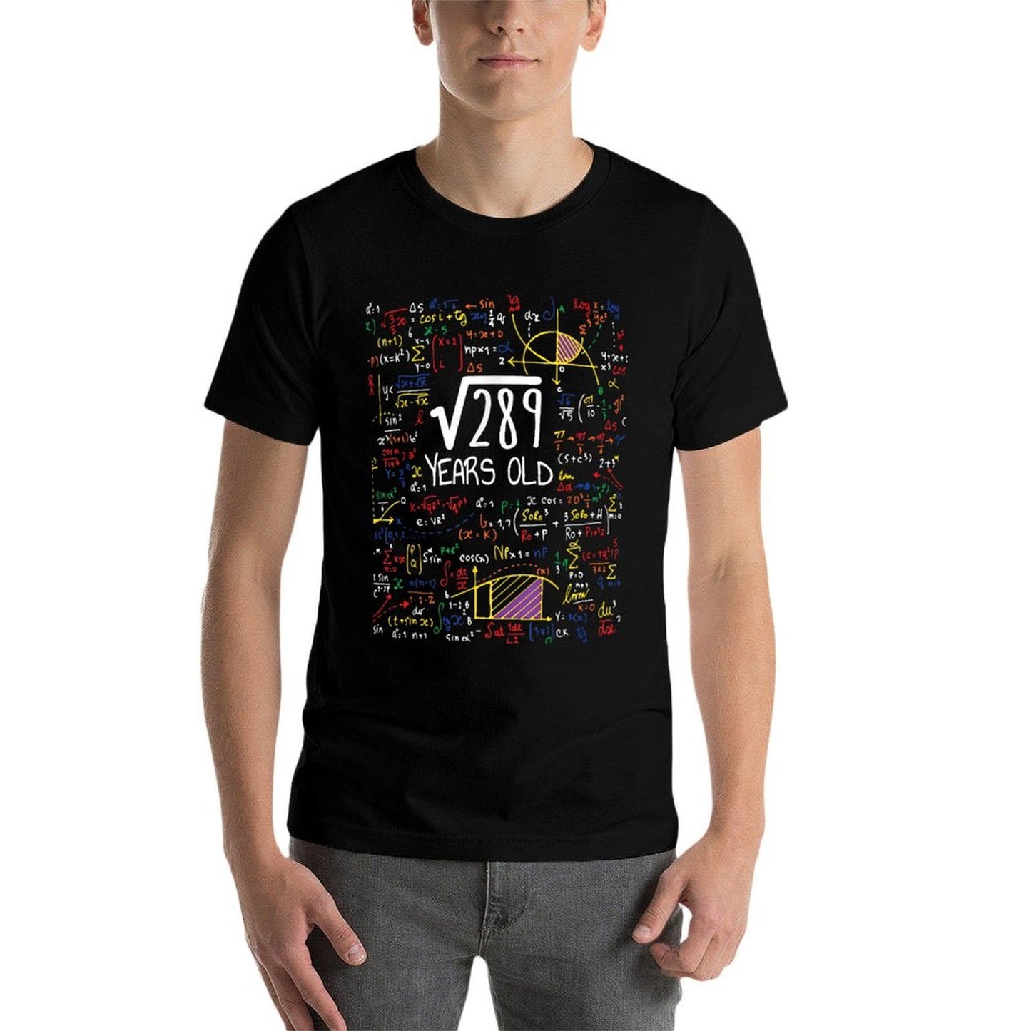 17th Birthday Square Root Of 289 17 Years Old Math Lover  Heathered Texture T-Shirt
