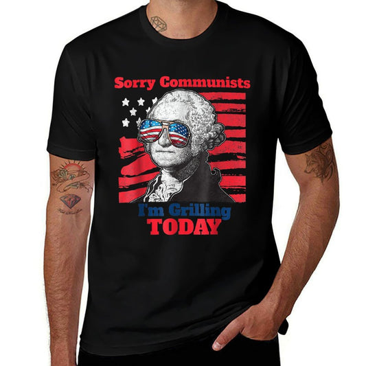 Funny Sorry Communists Im Grilling Today 2024  Affordable Price T-Shirt