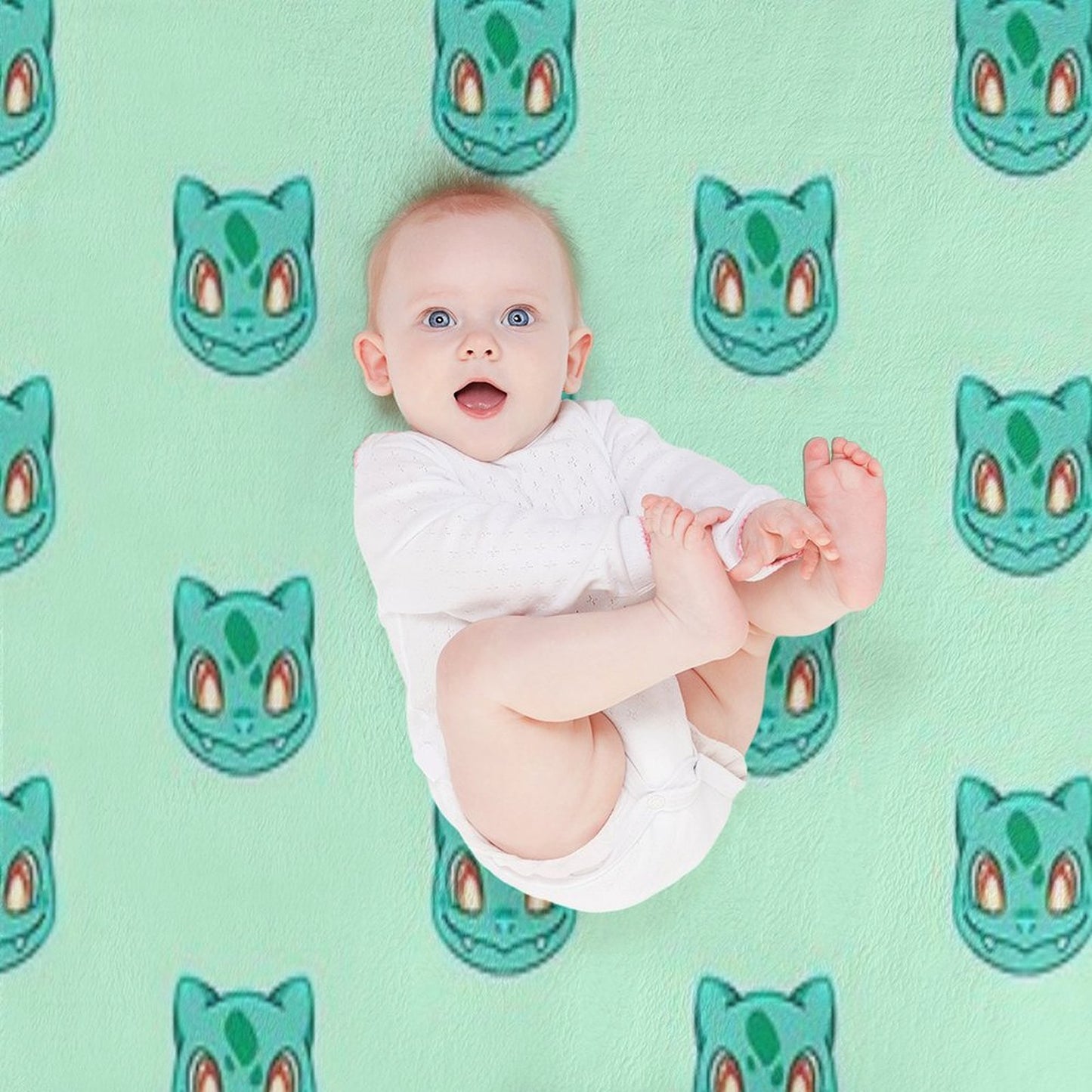Búlbásáúr Cute!  Grass Type  Kawaii Plant Video Game Turtle Gift-ready Throw Blanket