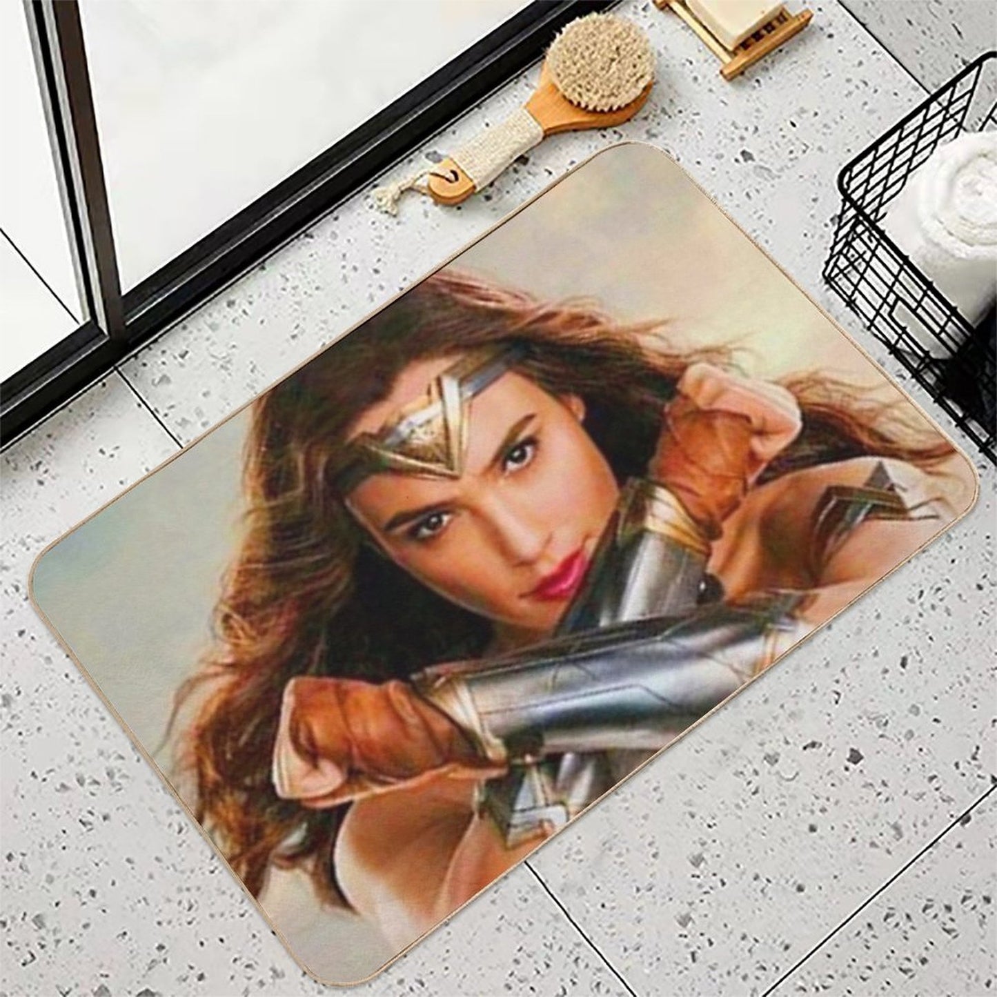 Woman in The Cute Strongs  Fade-Resistant Bath Mat