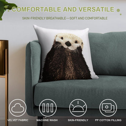 Otters Gonna Ott Soft Reinforced Edging Throw Pillow