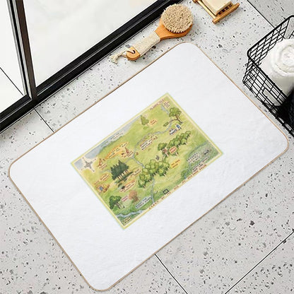Hundred Acre Woods Map  Rapid-Drying Bath Mat