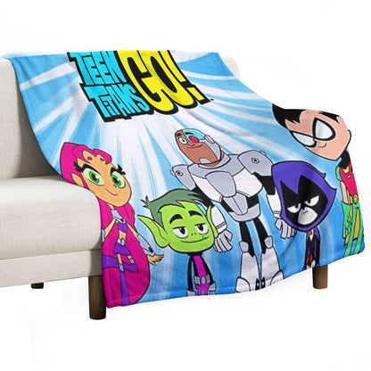Teen Titans Go Characters Birthday Family Shirts, Teen Titans Go Games Birthday Family Shirt, Birthday Kids Velvety-soft Throw Blanket
