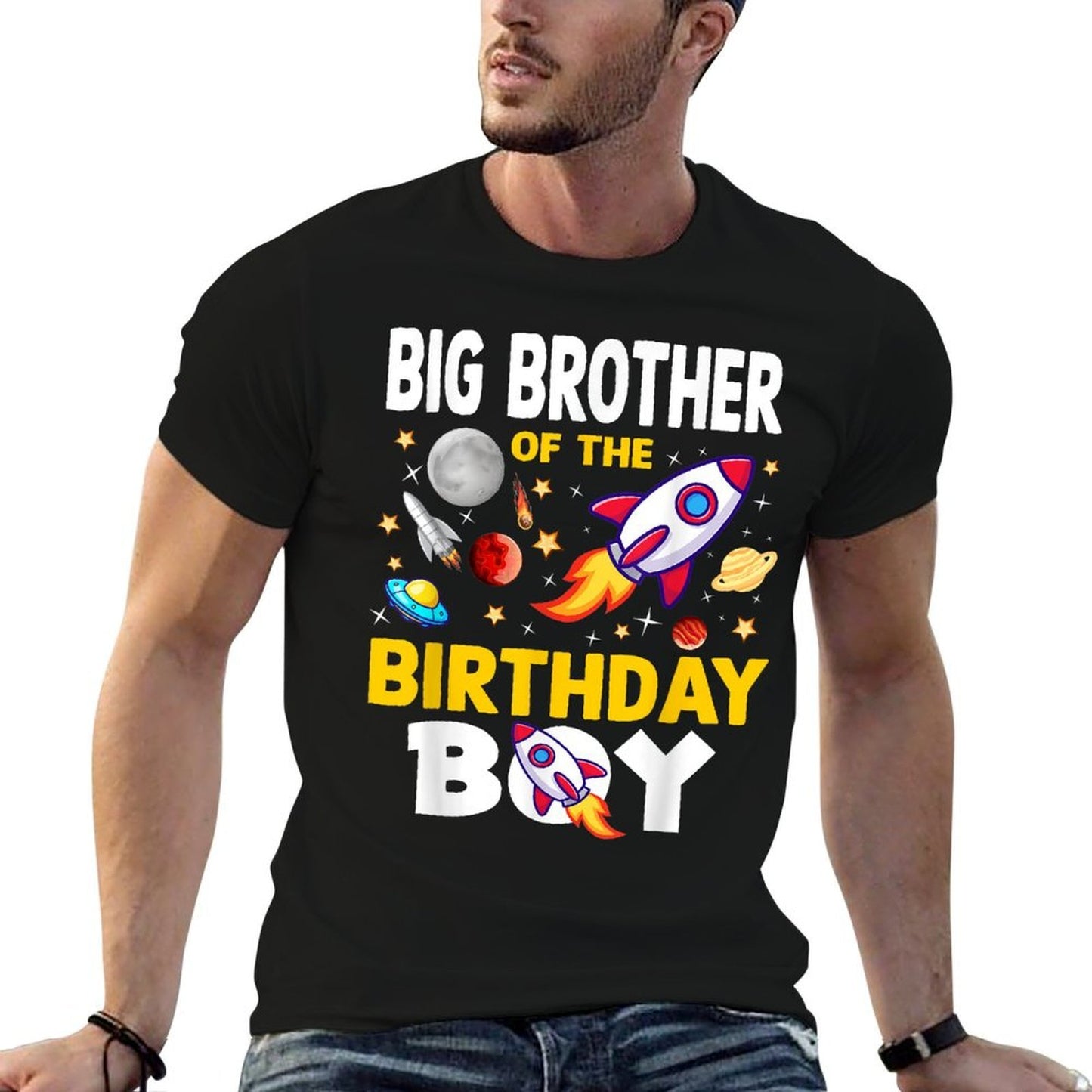 Brother Of The Birthday Boy Space Planets Family Matching  Affordable Price T-Shirt