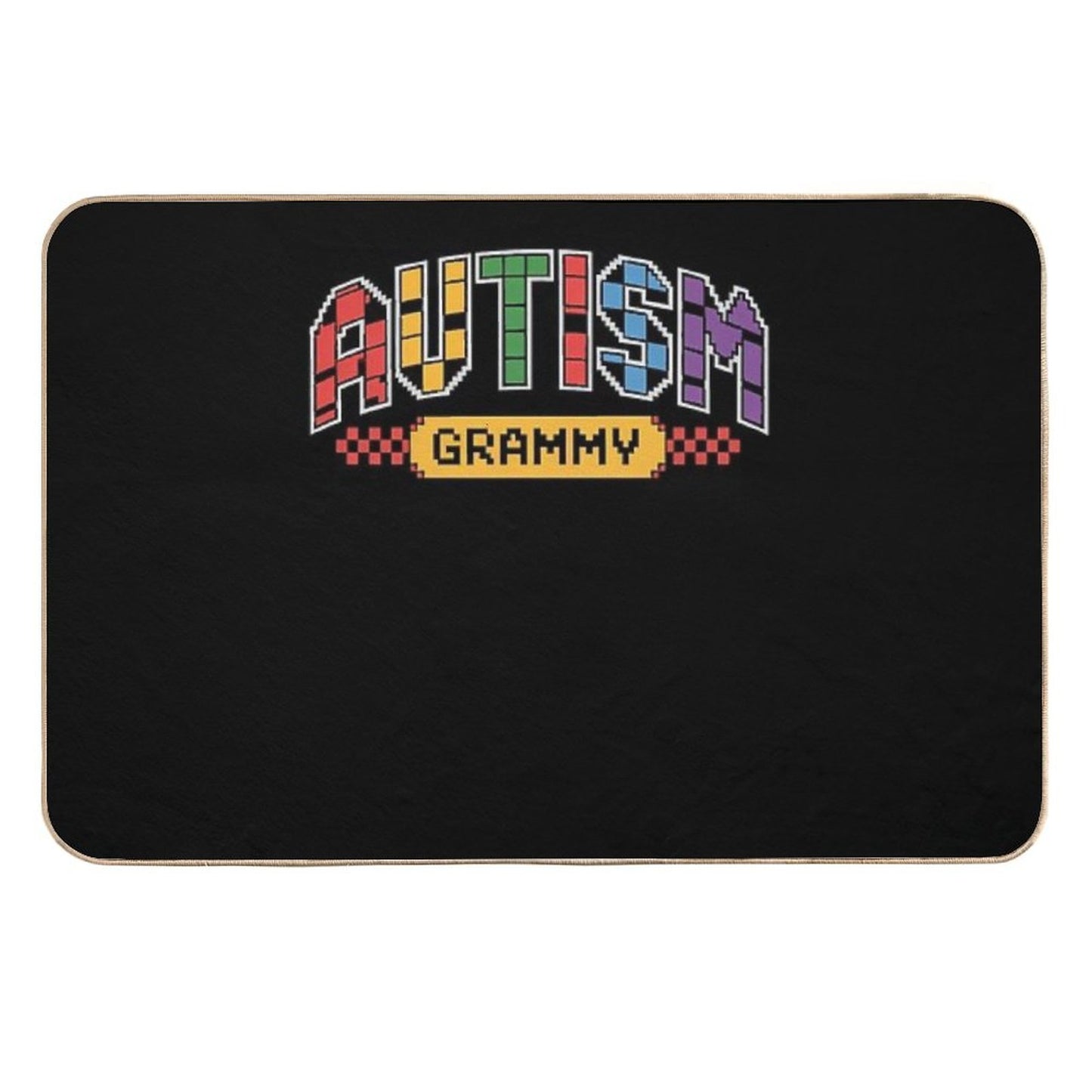 Checkered Autism Awareness Grammy Aunt Auntie Gigi Mimi  Absorbent Bath Mat