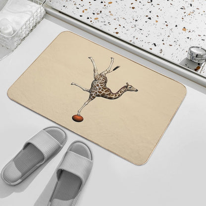 Balancing Giraffe  Odorless Bath Mat