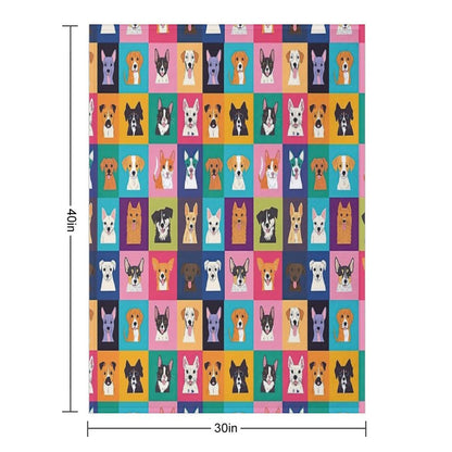 Bright And Happy Animal Heads for Decoration Versatility Throw Blanket