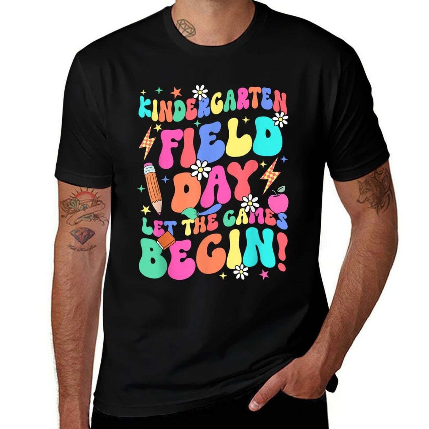 Kindergarten Field Day Let The Games Begin Teacher Boy Girl  Polyester Blend T-Shirt