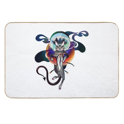 Ray, The King of Cats. Warlock by Day, Regal Magic Feline Cat by Night.  Absorbent Bath Mat