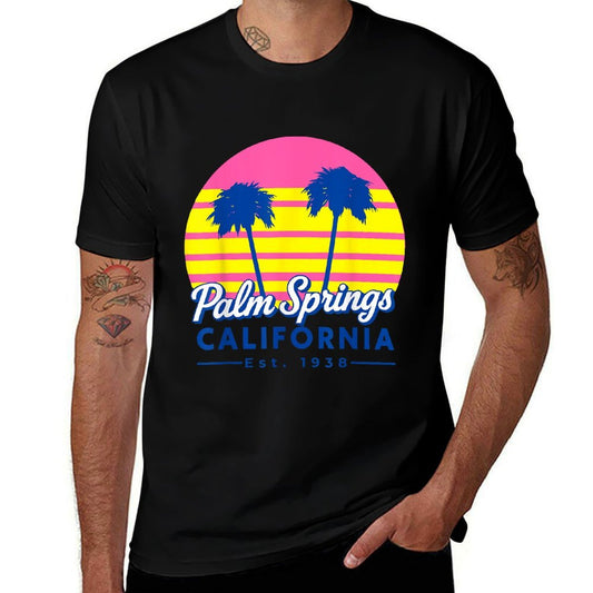 Palm Springs Est. 1938 California Vintage  Fade-proof Color T-Shirt