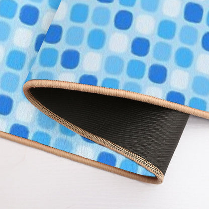 Simple Design - Blue Square Pattern  Slip-Resistant Bath Mat
