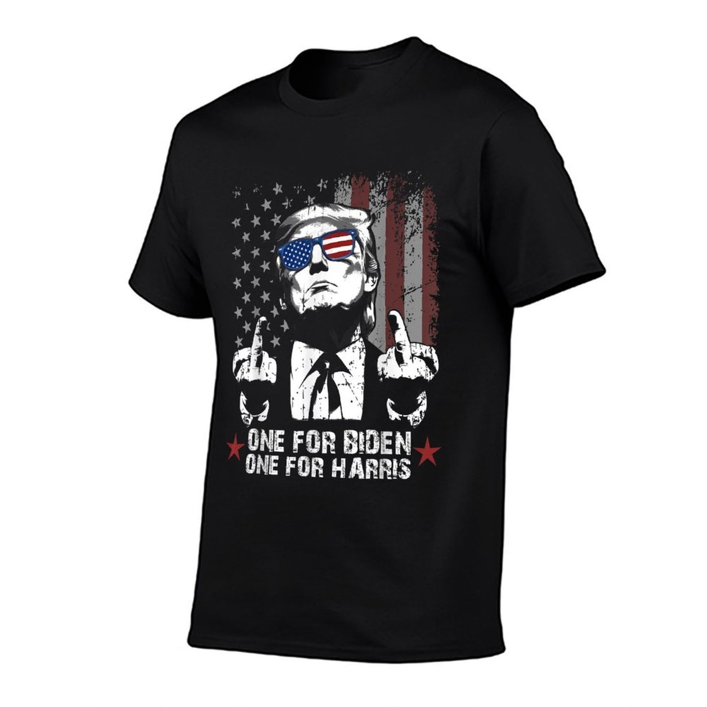 Trump 2024 US American One For Biden One For Harris  Cotton T-Shirt