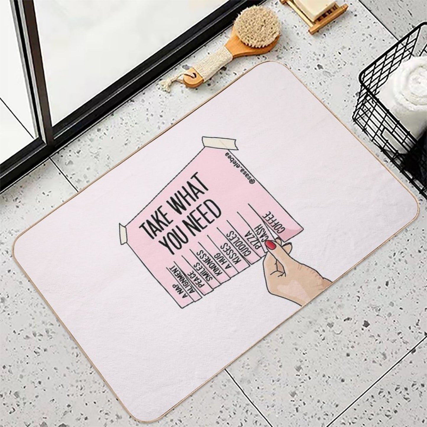 Take What You Need by Sasa Elebea  Pet-Safe Bath Mat