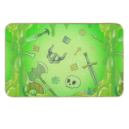 GELATINOUS CUBE Green Ooze Dnd Monster, Dnd Dice, Skull, Loot, Axe And Sword  Rapid-Drying Bath Mat