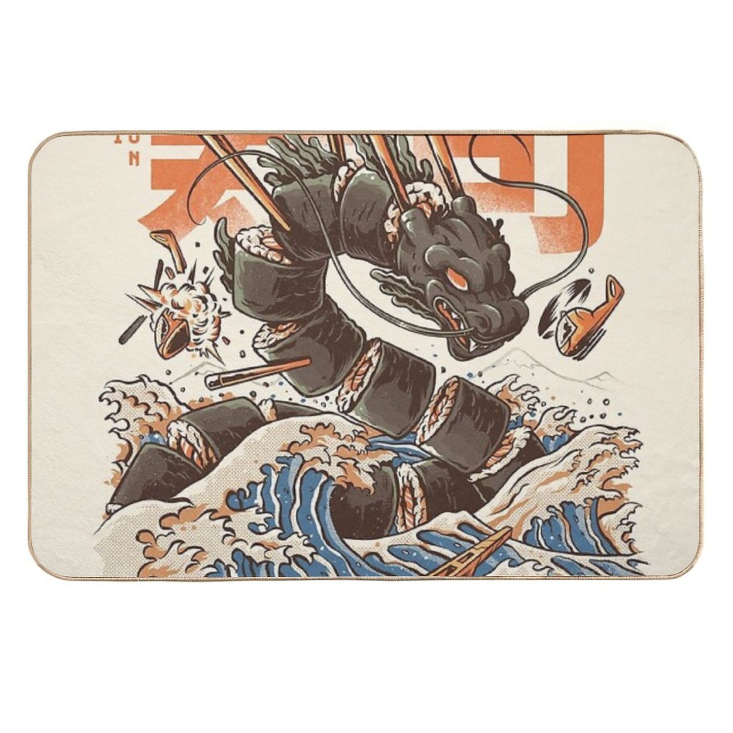 Great Sushi Dragon  Slip-Resistant Bath Mat