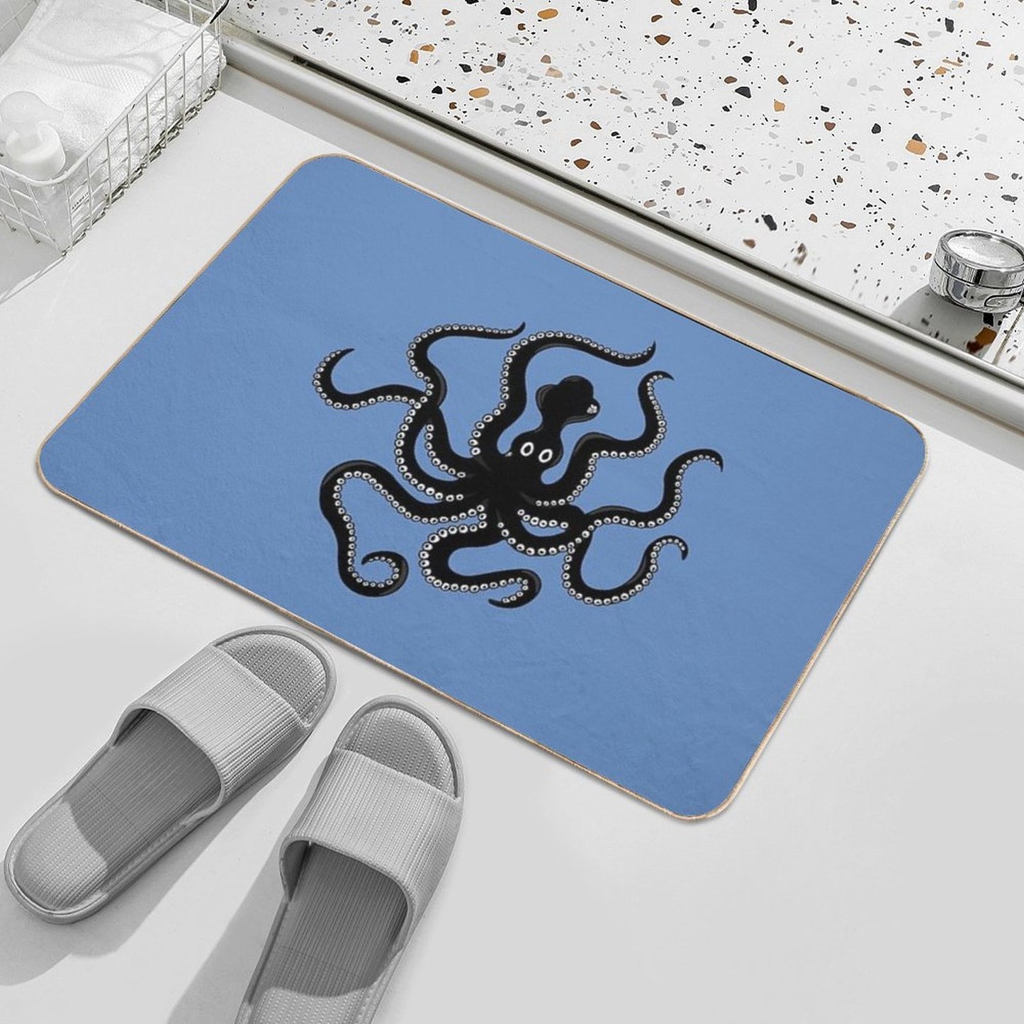 Mycenaean Octopus (3rd Version)  Pet-Safe Bath Mat