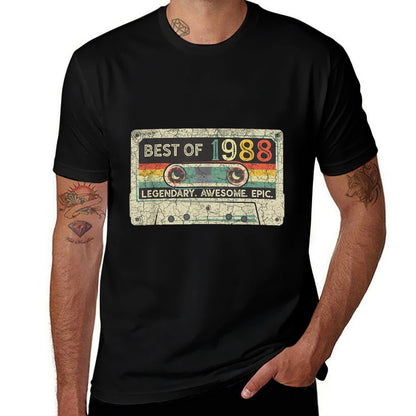 Vintage 1988 Limited Edition Cassette Tape 34th Birthday  Moisture-wicking T-Shirt