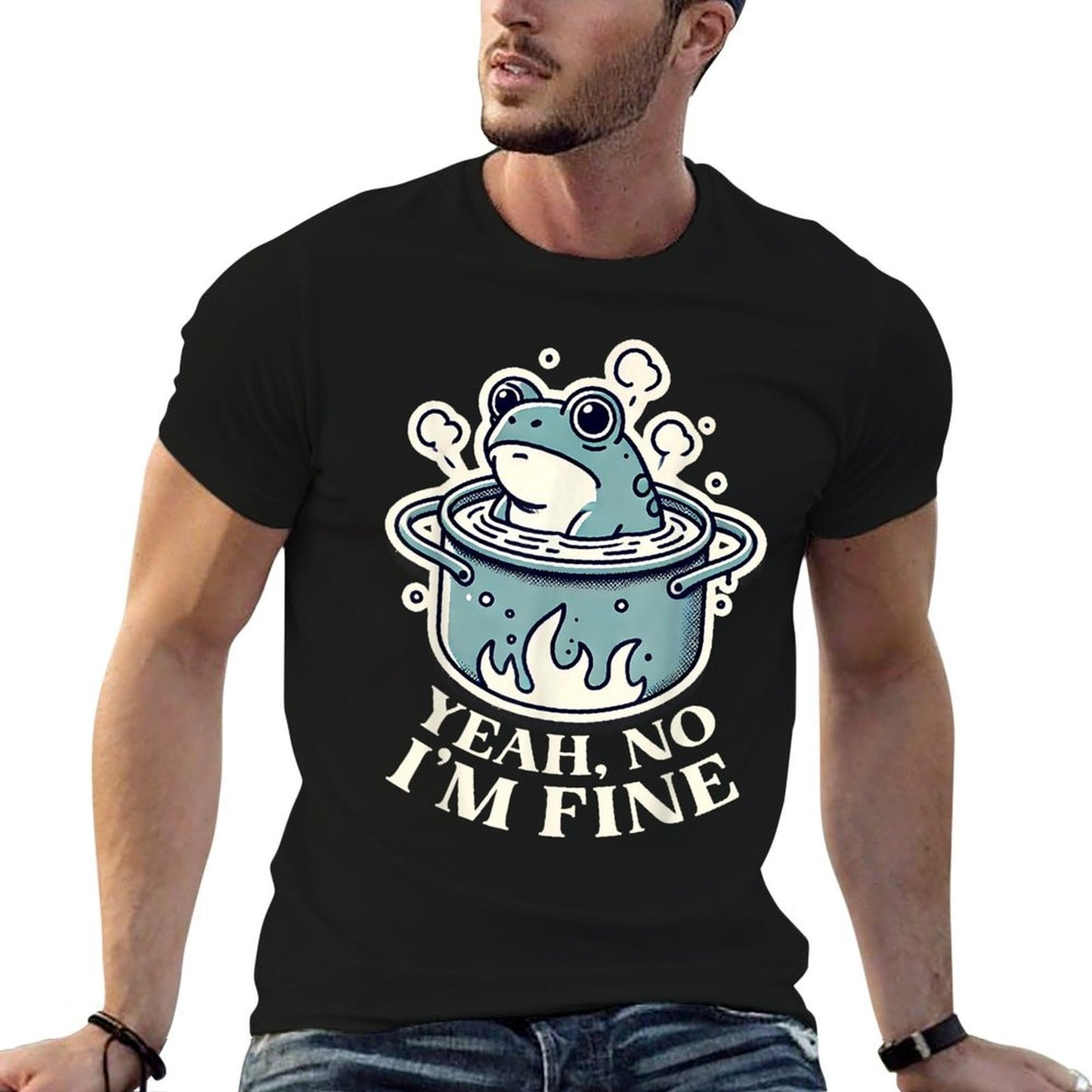 Yeah No Im Fine with Boiling Frog Doomer  Lightweight T-Shirt